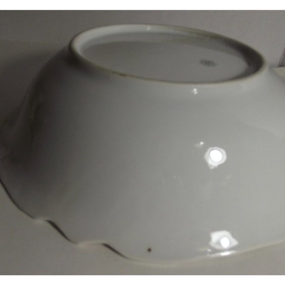 RCW Bavaria Lusterware Floral Serving Bowl pink roses yellow rim rose large 9.5" - Picture 9 of 12